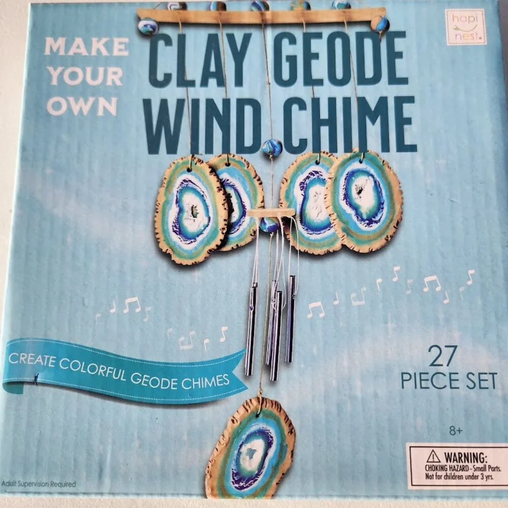 NEW Make Your Own Clay Geode Wind Chime DIY Craft Kit CHRISTMAS GIFT Stocking St